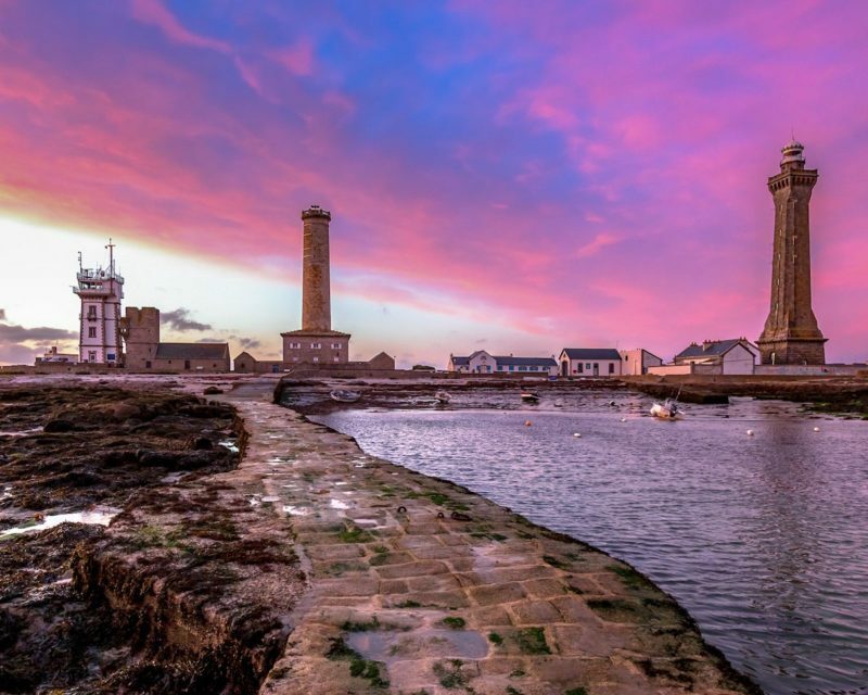 Ciel rose au phare d'Eckmuhl