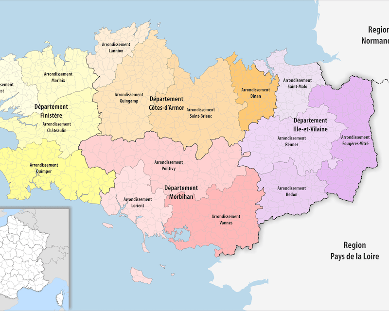 Les arrondissements de Bretagne