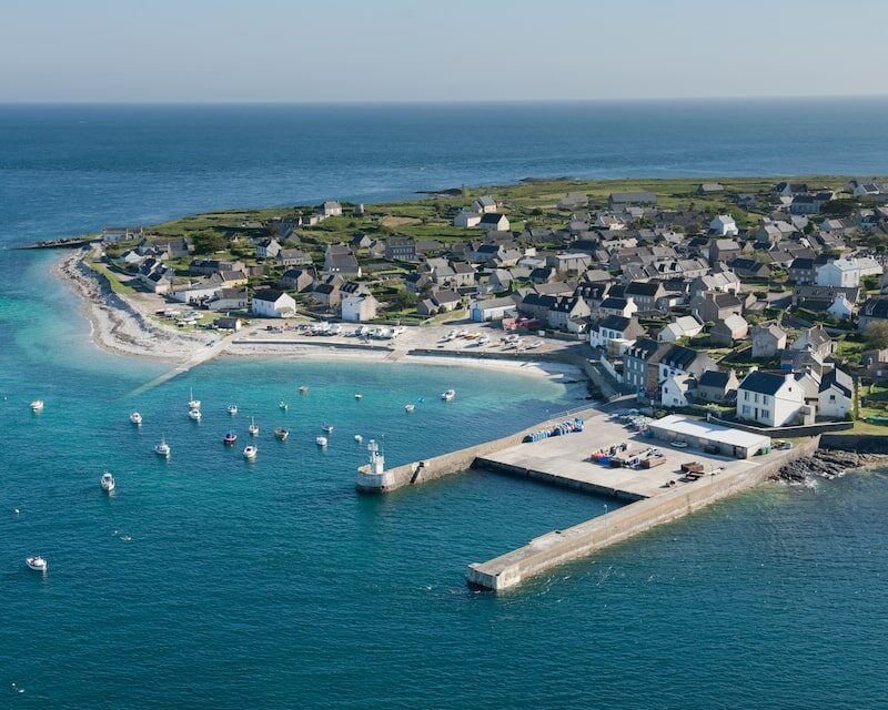 Vue aérienne sur l'île de Molène