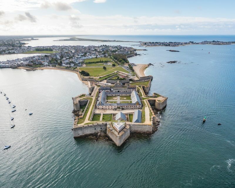 Vue aérienne sur la citadelle de Port Louis