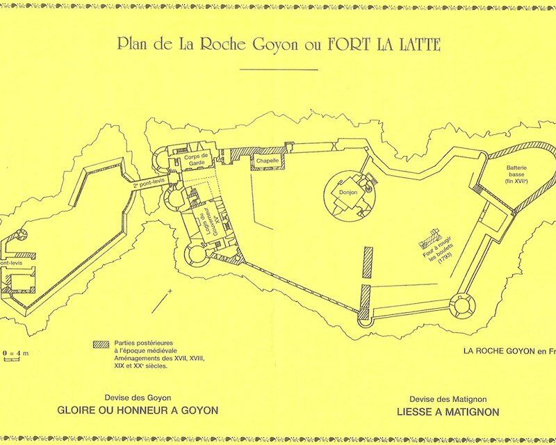 Le plan de Fort La Latte/du Château de la Roche Goyon