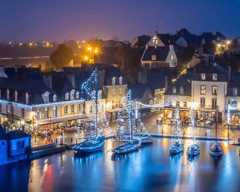 Porrt de Saint-Goustan à Auray de nuit