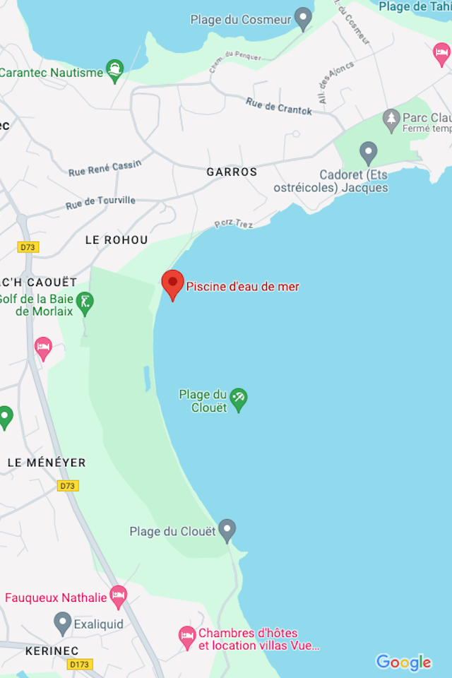 Carte de la piscine de la Plage du Clouët à Carantec