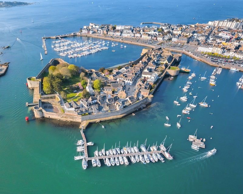 Vue aérienne sur la Ville Close de Concarneau